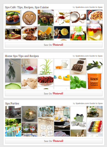 Spa Index Pinterest Boards