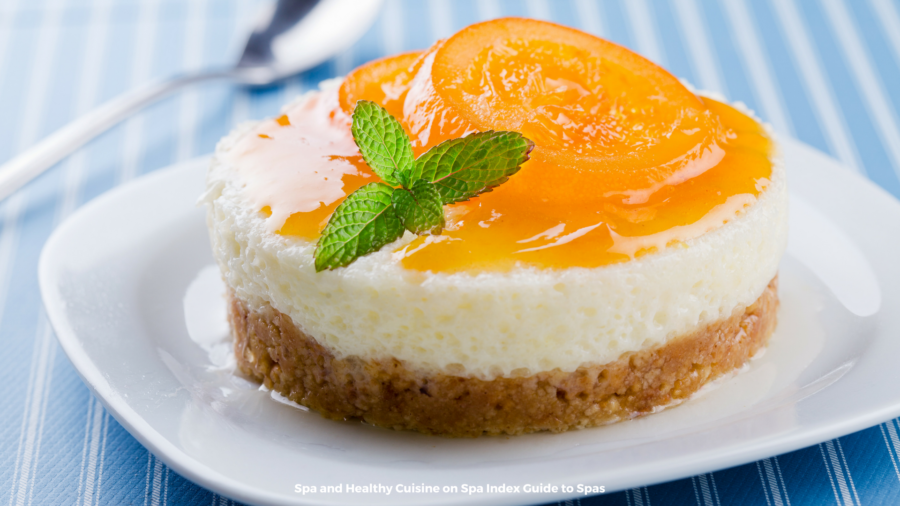 Honey Vanilla Cheesecake with Apricot Orange Topping