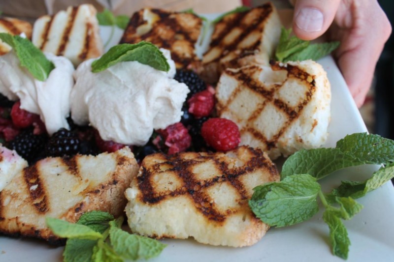 Grilled Angel Food Cake with Berry Salsa