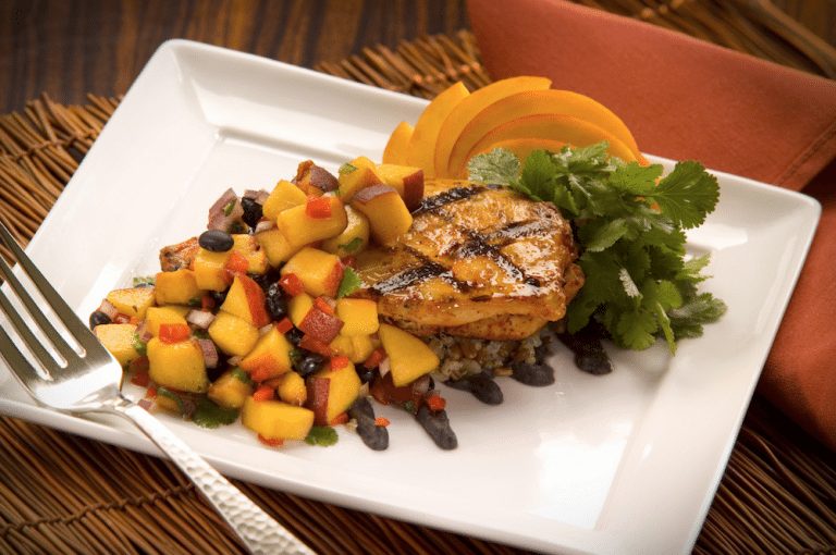 Red Mountain Spa Grilled Chicken with Peach Relish