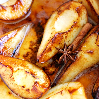 Roasted Pears and Raisins