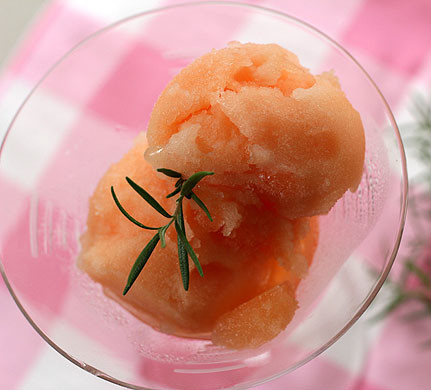 Peach and Rosemary Sorbet