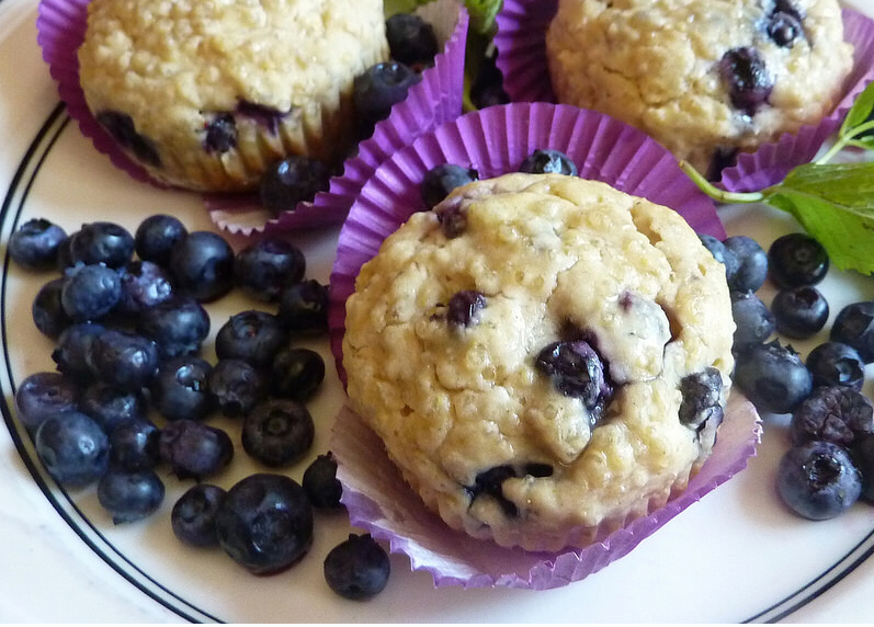 Gluten Free Quinoa Blueberry Muffins