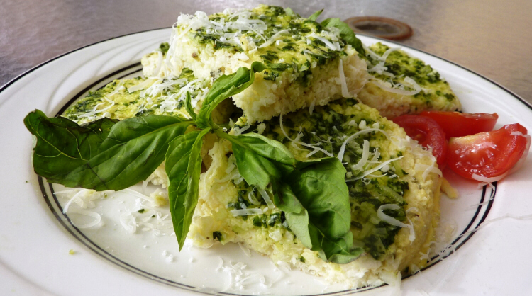 Cauliflower Flatbread with Pesto