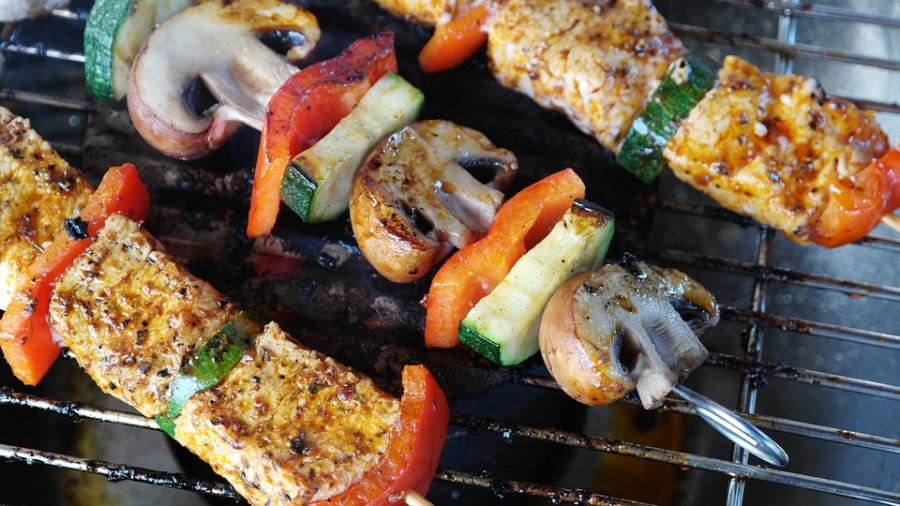 Swordfish Mushroom Kebabs