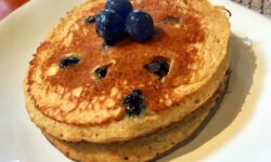 Banana Blueberry Oatmeal Pancakes