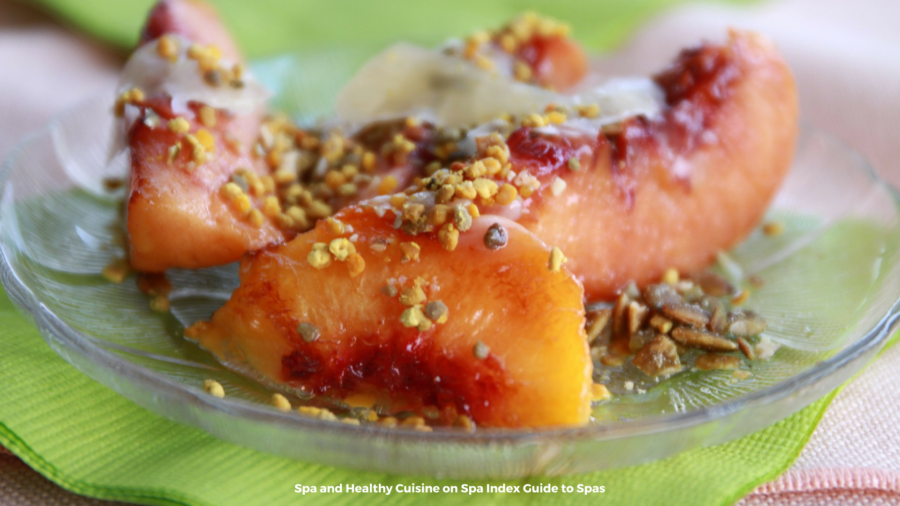 Sauteed Peaches and Pumpkin Seeds with Parmesan