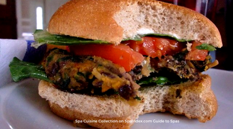 Pritikin Sweet Potato Black Bean Burgersa