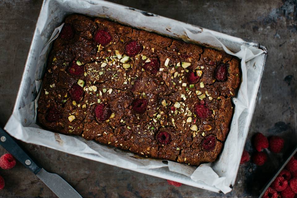 Gluten-Free Raspberry Carob Brownies