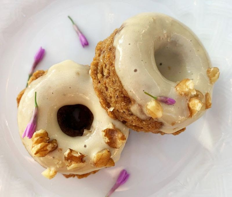 Carrot Cake Donuts with Lemon Cashew Cream