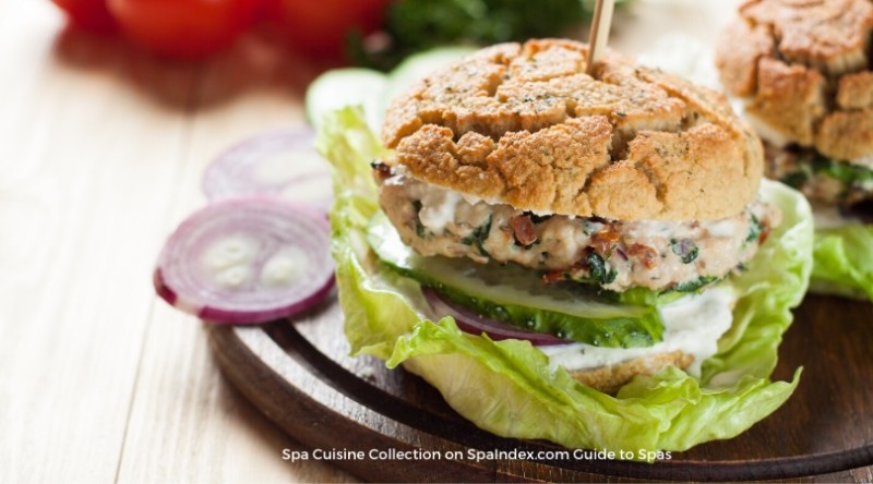 Golden Door Turkey Burgers on Garlic Rosemary Buns