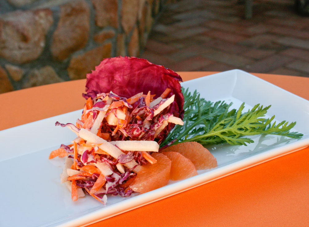 Jicama Slaw with Pink Grapefruit and Citrus Dressing